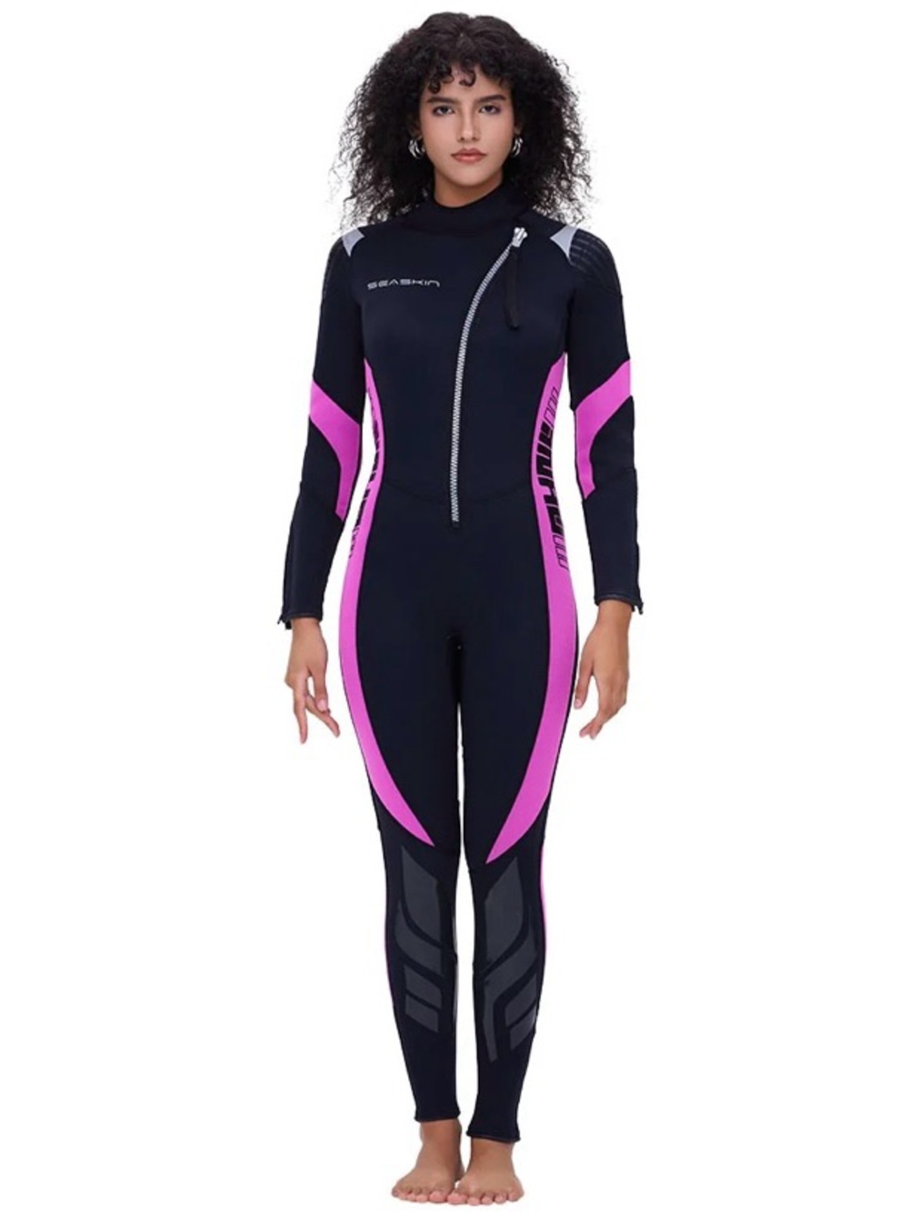 Women’s Front Zip Wetsuit 3mm Neoprene Surfing Diving Easy On Off wetSuit Sz:L